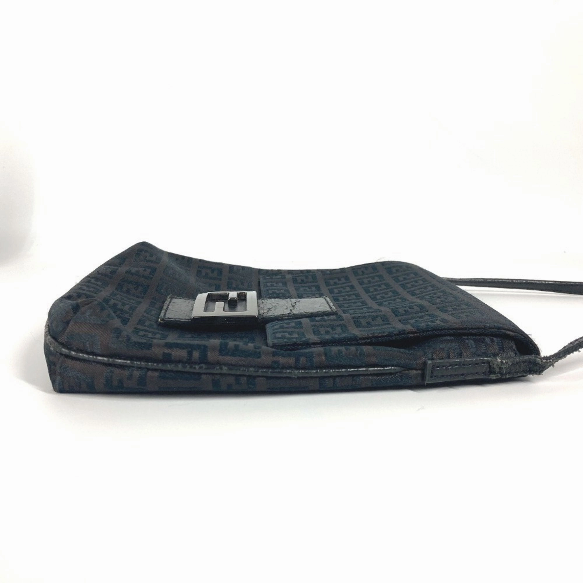 Fendi Canvas Leather Pochette Shoulder Bag (Pre-Owned)