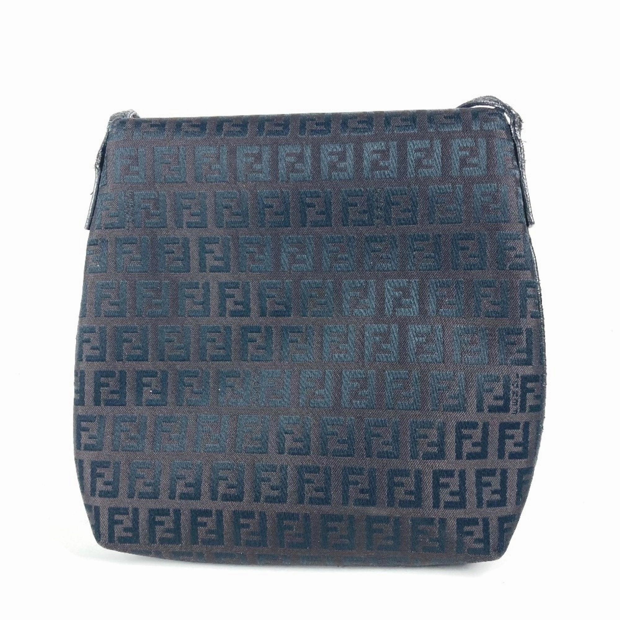 Fendi Canvas Leather Pochette Shoulder Bag (Pre-Owned)