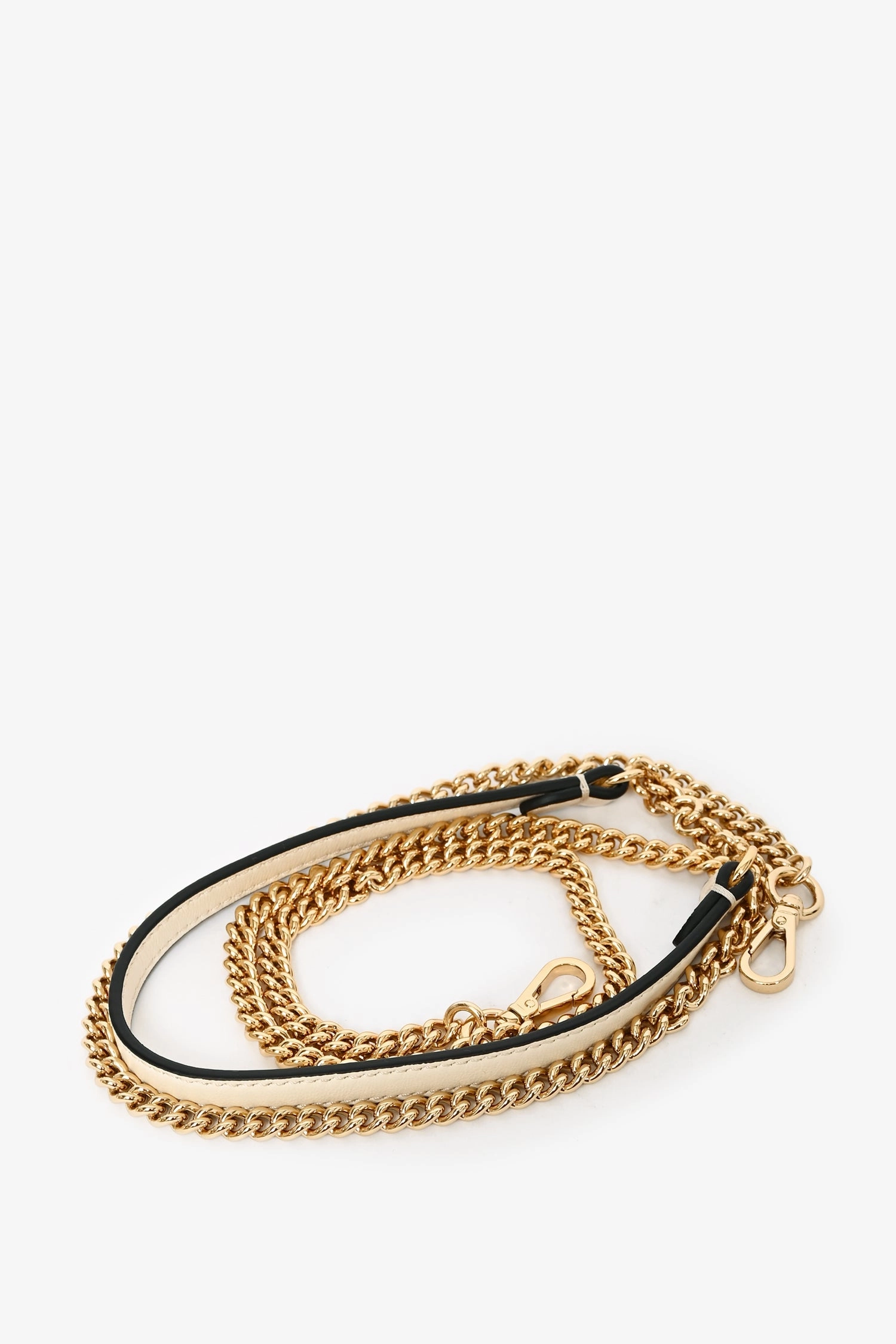 Fendi Cream/Black Leather Mini Baguette