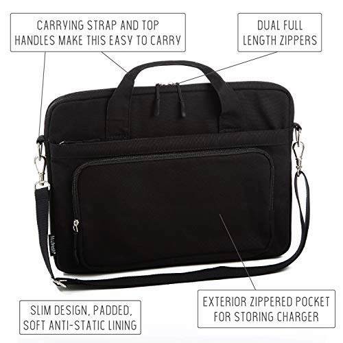 Fit & Fresh Messenger Bag Laptop Computer Bag with Shoulder Strap, Handles & Pocket, fits