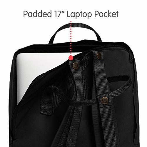 Fjallraven - Kanken Laptop 17" Backpack for Everyday, Black
