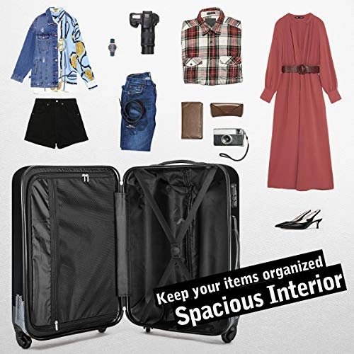 Flieks Graphic Print Luggage Set 3 Piece ABS   PC Spinner Travel Suitcase (Watercolor Painting)
