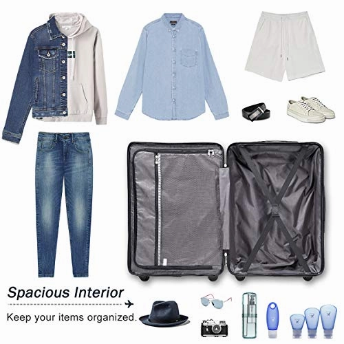 Flieks Luggage Sets 3 Piece Spinner Suitcase Lightweight 20 24 28 inch (Classic Blue)