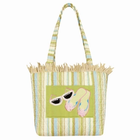 Flip Flop&Sunglass Ruffle Tote