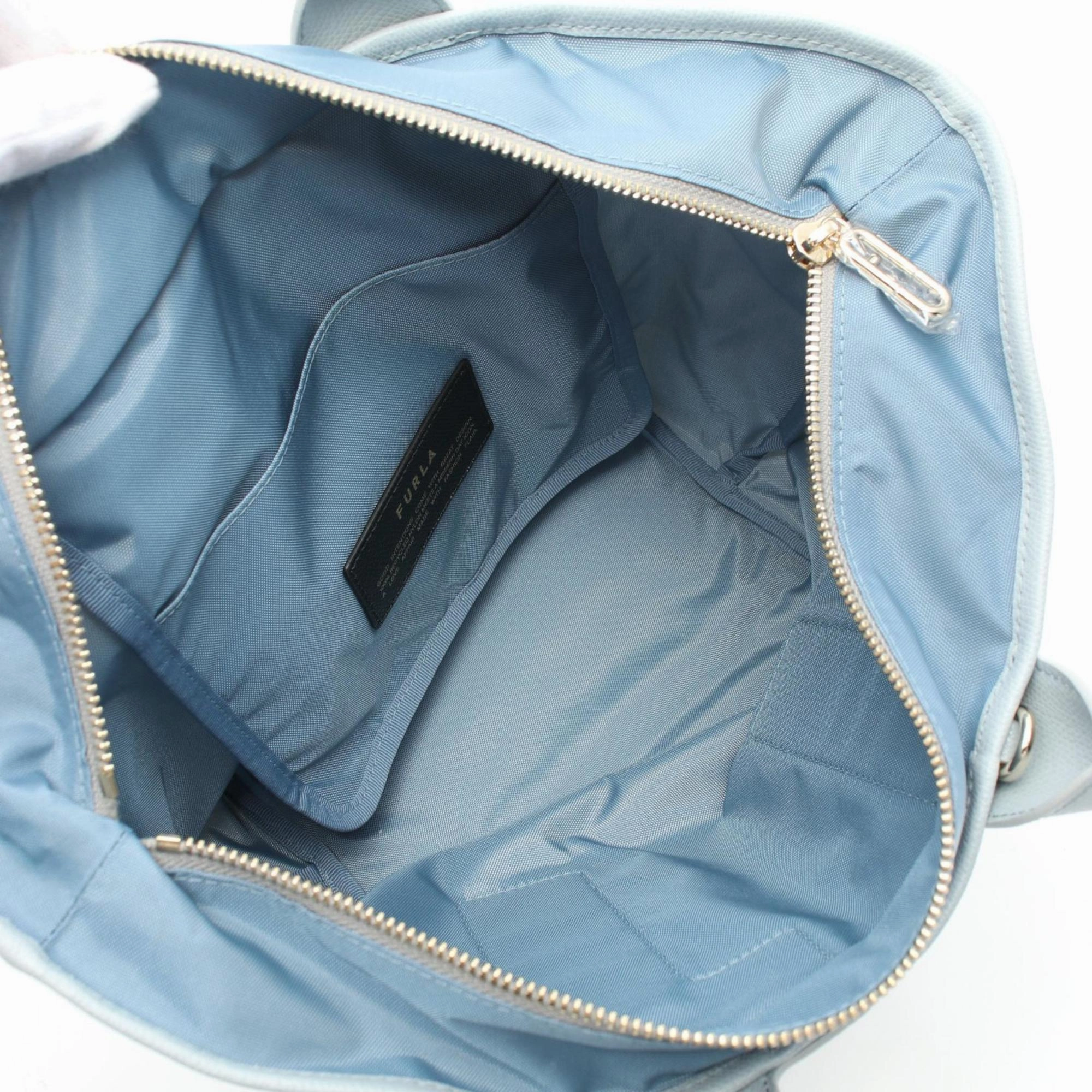 Furla blue  Leather Nylon Canvas Handbag