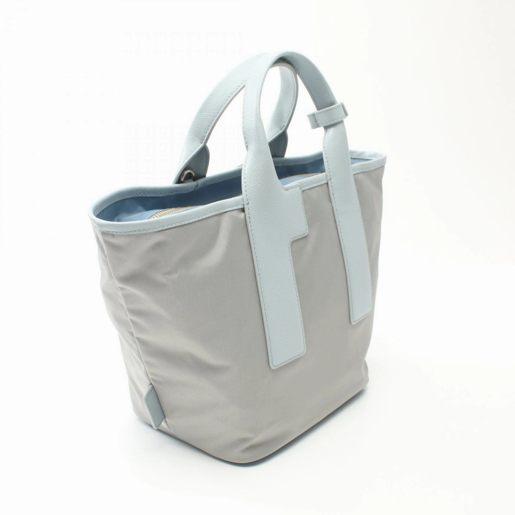 Furla blue  Leather Nylon Canvas Handbag