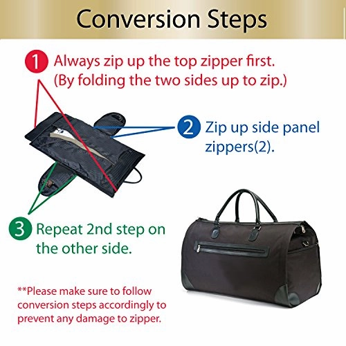 Garment Bag, 37" Golden Pacific 2 In 1 Convertible Travel Duffle Garment Bag.