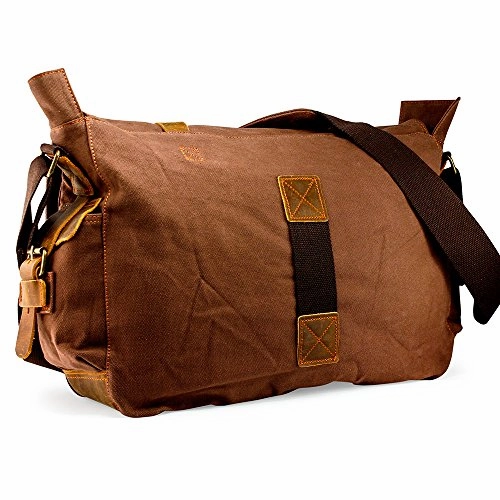 GEARONIC 14" 15" 17" Men's Messenger Bag Laptop Satchel Vintage Shoulder Military Crossbody  (17