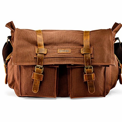 GEARONIC 14" 15" 17" Men's Messenger Bag Laptop Satchel Vintage Shoulder Military Crossbody  (17