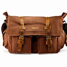 GEARONIC 14" 15" 17" Men's Messenger Bag Laptop Satchel Vintage Shoulder Military Crossbody  (17