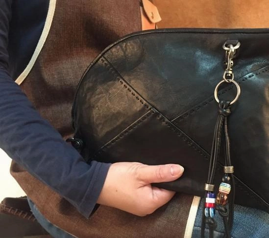 Genuine Leather Braided Mens Clutch Cool Slim Shoulder Bag Zipper Clutch Wristlet Wallet for Men
