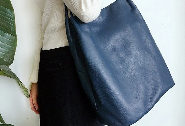Genuine Leather Bucket Bag Large Tote Bag Shopper Bag Shoulder Bag Purse For Women