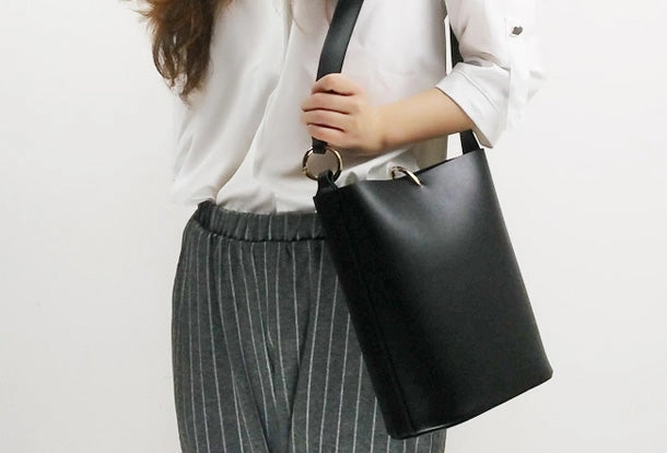 Genuine Leather Bucket Bag Purse Bag Shoulder Bag for Women Leather Crossbody Bag