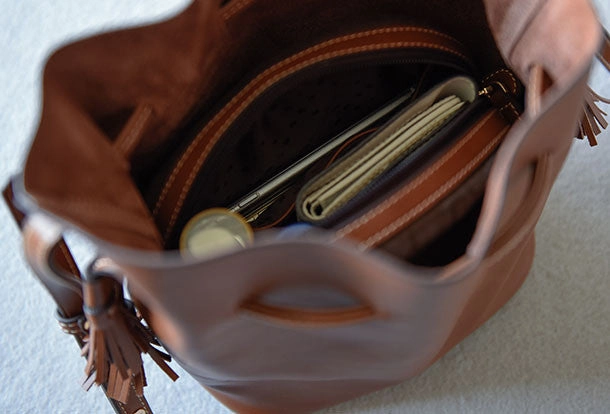 Genuine Leather bucket bag shoulder bag for women leather crossbody bag