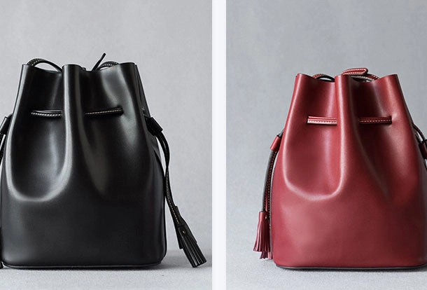 Genuine Leather bucket bag shoulder bag for women leather crossbody bag