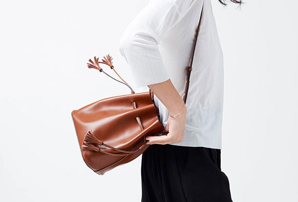 Genuine Leather bucket bag shoulder bag for women leather crossbody bag