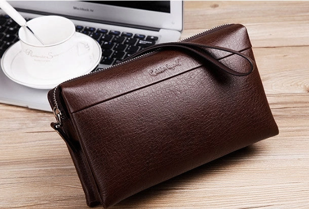 Genuine leather clutch long wallet leather men phone clutch vintage wallet for men