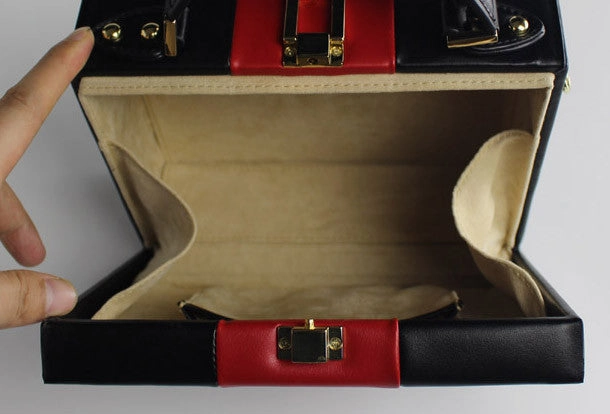 Genuine Leather Cube bag shoulder bag small suitcase for women leather crossbody bag