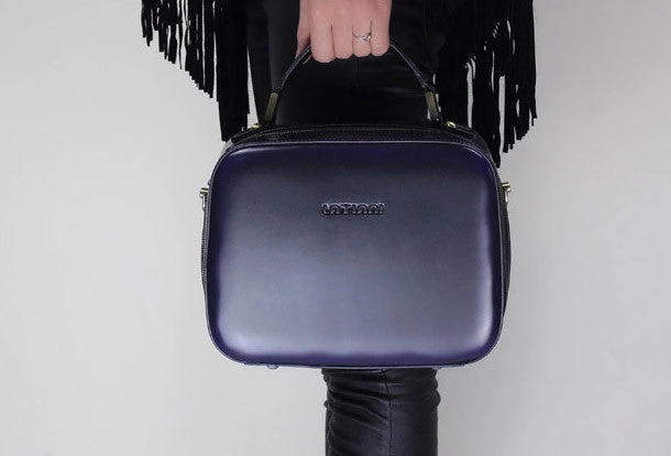 Genuine Leather cube handbag shoulder bag for women leather crossbody bag