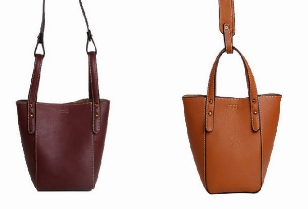 Genuine Leather Cute Bucket Bag Handbag Crossbody Bag Shoulder Bag Women Leather Purse