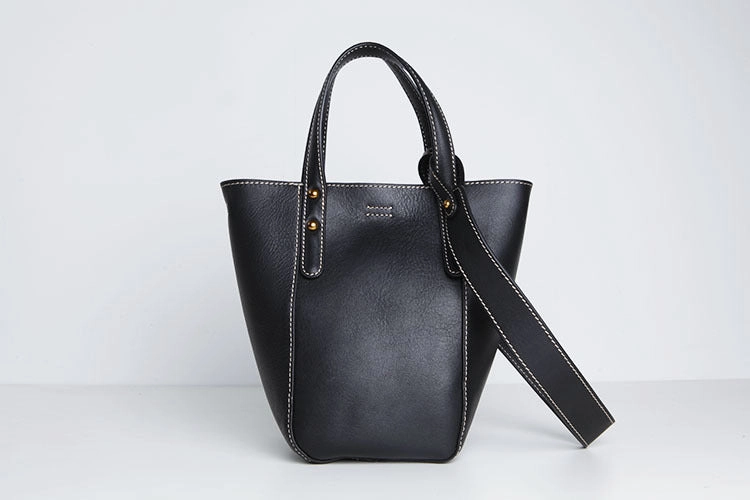 Genuine Leather Cute Bucket Bag Handbag Crossbody Bag Shoulder Bag Women Leather Purse