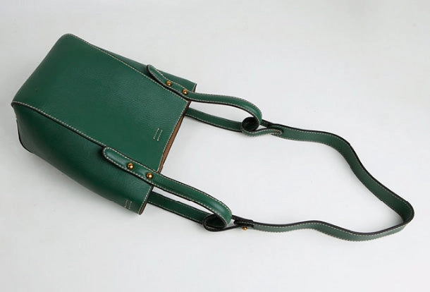 Genuine Leather Cute Bucket Bag Handbag Crossbody Bag Shoulder Bag Women Leather Purse