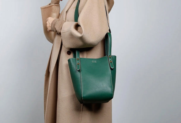 Genuine Leather Cute Bucket Bag Handbag Crossbody Bag Shoulder Bag Women Leather Purse