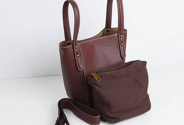 Genuine Leather Cute Bucket Bag Handbag Crossbody Bag Shoulder Bag Women Leather Purse