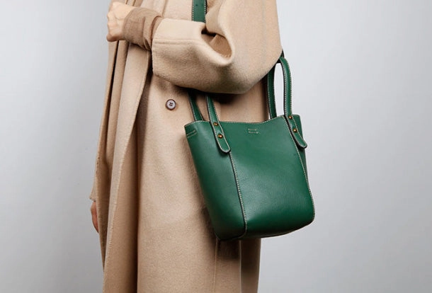 Genuine Leather Cute Bucket Bag Handbag Crossbody Bag Shoulder Bag Women Leather Purse