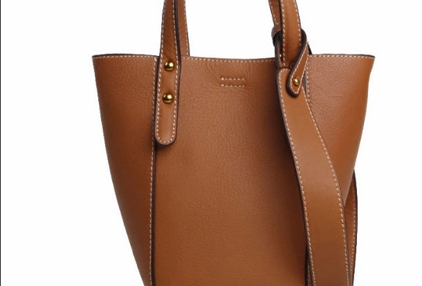 Genuine Leather Cute Bucket Bag Handbag Crossbody Bag Shoulder Bag Women Leather Purse