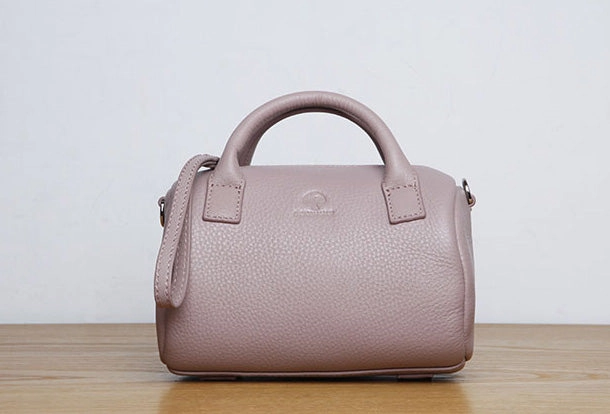 Genuine Leather Cute Small Handbag Boston Bag Crossbody Bag Shoulder Bag Women Leather Purse