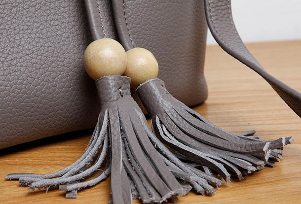 Genuine Leather Cute Women Bucket Bag Handbag Crossbody Bag Shoulder Bag Women Leather Purse