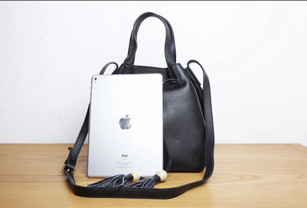 Genuine Leather Cute Women Bucket Bag Handbag Crossbody Bag Shoulder Bag Women Leather Purse