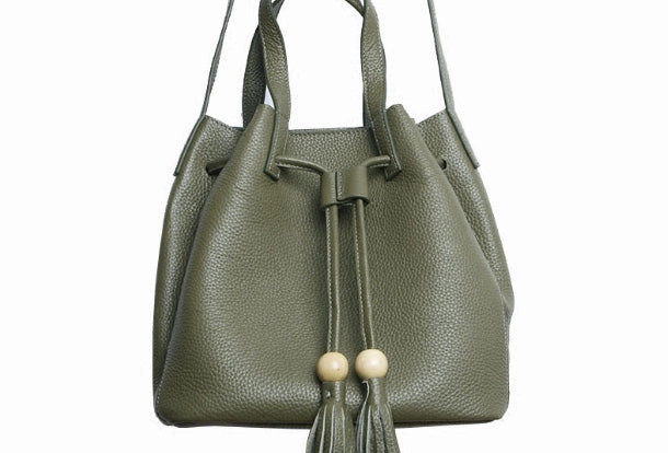 Genuine Leather Cute Women Bucket Bag Handbag Crossbody Bag Shoulder Bag Women Leather Purse