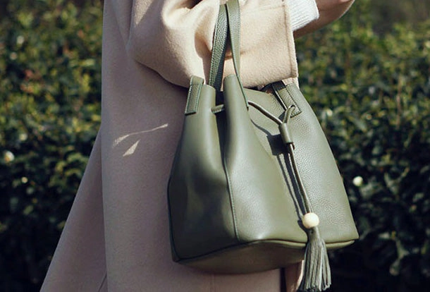 Genuine Leather Cute Women Bucket Bag Handbag Crossbody Bag Shoulder Bag Women Leather Purse