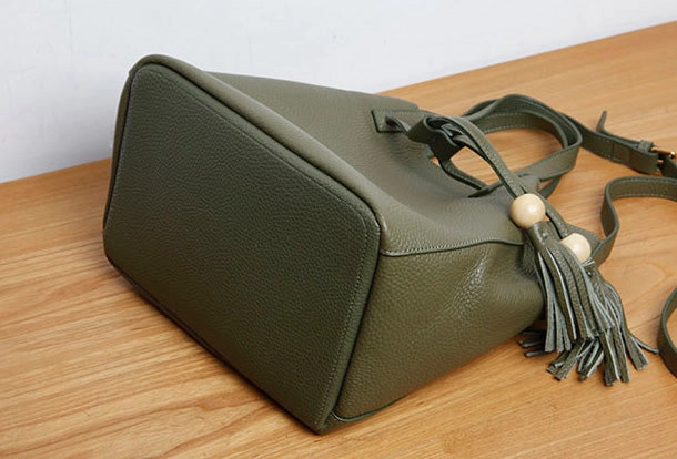 Genuine Leather Cute Women Bucket Bag Handbag Crossbody Bag Shoulder Bag Women Leather Purse