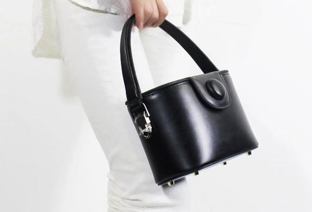 Genuine Leather Doctor Bag Bucket Bag Handbag Shoulder Bag for Women Leather Crossbody Bag