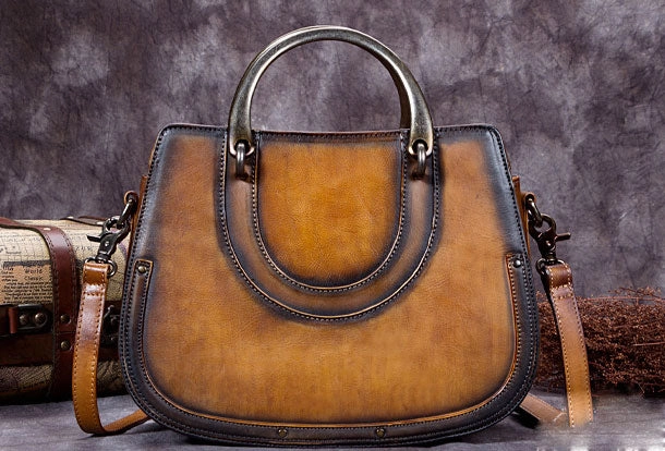 Genuine Leather Handbag Vintage Bag Shoulder Bag Crossbody Bag Purse Clutch For Women