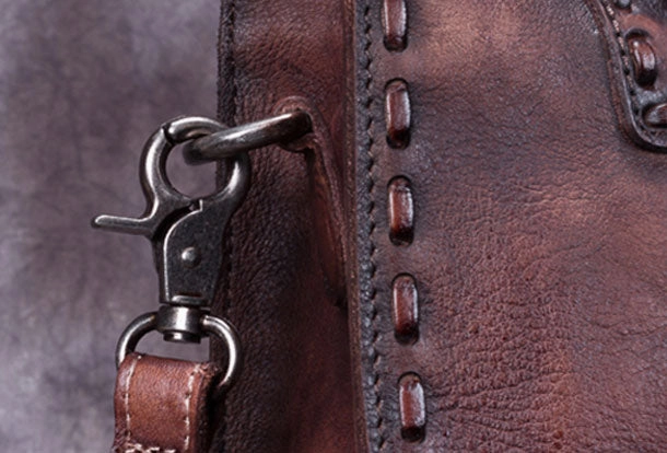 Genuine Leather Handbag Vintage Handmade Shoulder Bag Crossbody Bag Purse For Women
