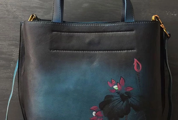 Genuine Leather Handbag Vintage Painted Bag Crossbody Bag Shoulder Bag Purse For Women