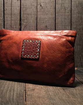 Genuine Leather large clutch leather men phone pad zip clutch vintage wallet for men