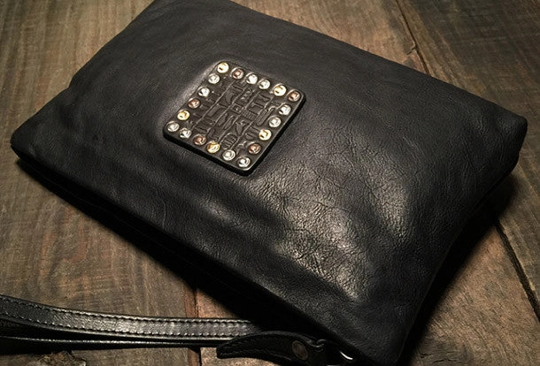 Genuine Leather large clutch leather men phone pad zip clutch vintage wallet for men