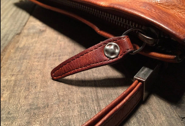 Genuine Leather large clutch leather men phone pad zip clutch vintage wallet for men