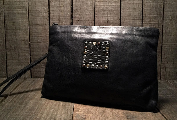 Genuine Leather large clutch leather men phone pad zip clutch vintage wallet for men