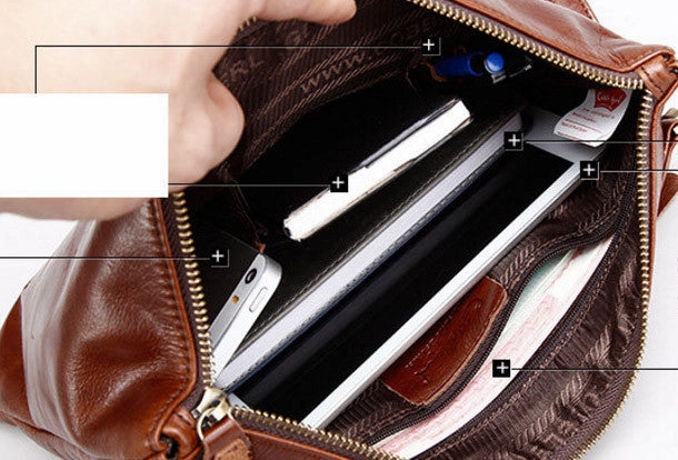 Genuine Leather large clutch leather men phone pad zip clutch vintage wallet for men