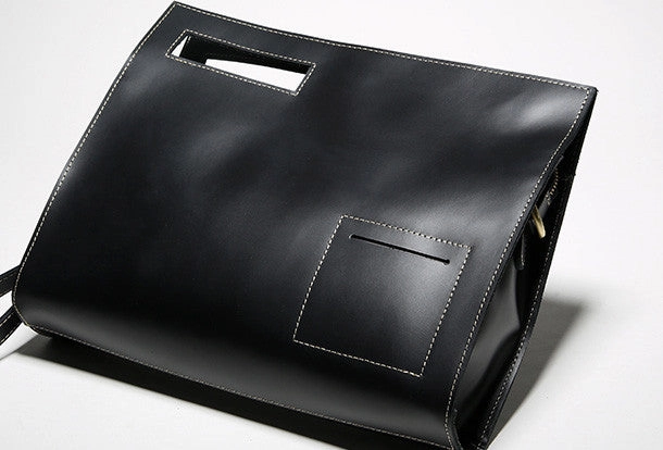 Genuine leather men clutch bag messenger large vintage shoulder bag vintage bag