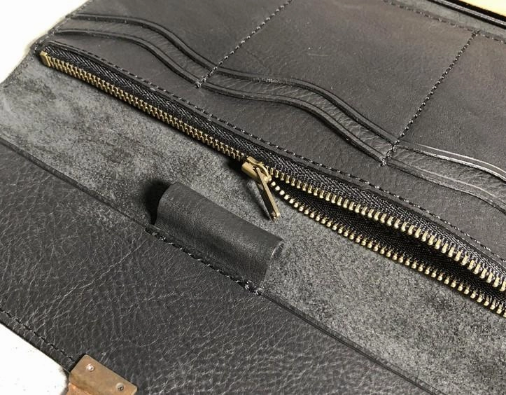 Genuine Leather Mens Clutch Cool Slim Wallet Passport Travel Clutch Wristlet Wallet for Men