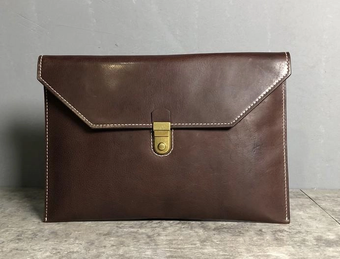 Genuine Leather Mens Clutch Cool Slim Wallet Zipper Clutch Wristlet Wallet for Men
