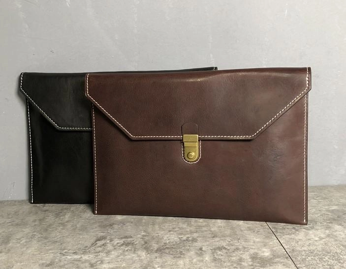 Genuine Leather Mens Clutch Cool Slim Wallet Zipper Clutch Wristlet Wallet for Men