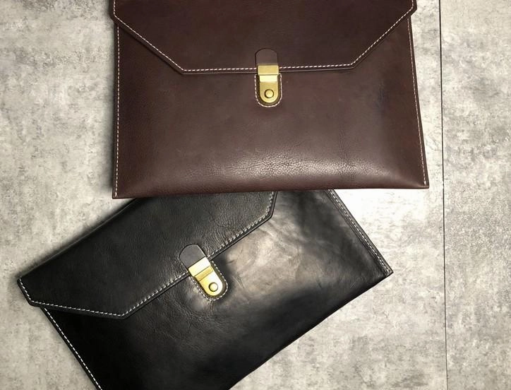 Genuine Leather Mens Clutch Cool Slim Wallet Zipper Clutch Wristlet Wallet for Men